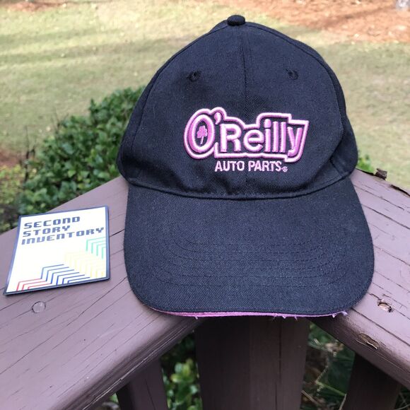 O'REILLY AUTO PARTS - PINK ON BLACK - ONE SIZE ADJUSTABLE BALL CAP HAT - Picture 1 of 6